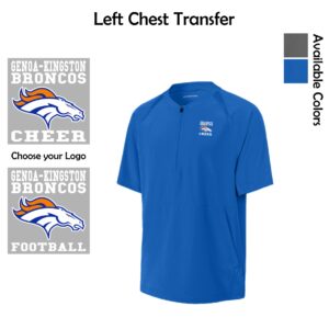 Genoa-Kingston Broncos Adult & Youth 1/2-Zip Short Sleeve Jacket