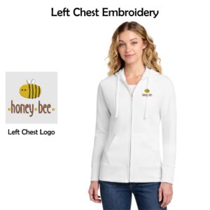 Honey Bee Child Development Center Ladies Full-Zip Hooded Sweatshirt (with Embroidery)