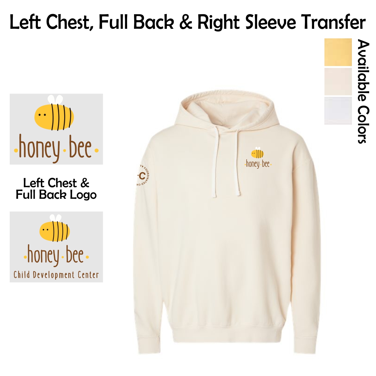 Honey Bee Child Development Center Lightweight Hooded Sweatshirt