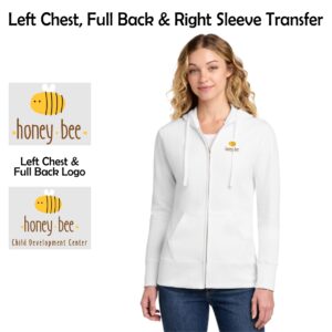 Honey Bee Child Development Center Ladies Full-Zip Hooded Sweatshirt (with Transfers)