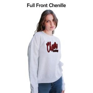 Huntley HS Cheer Ladies Crewneck Sweatshirt with Chenille