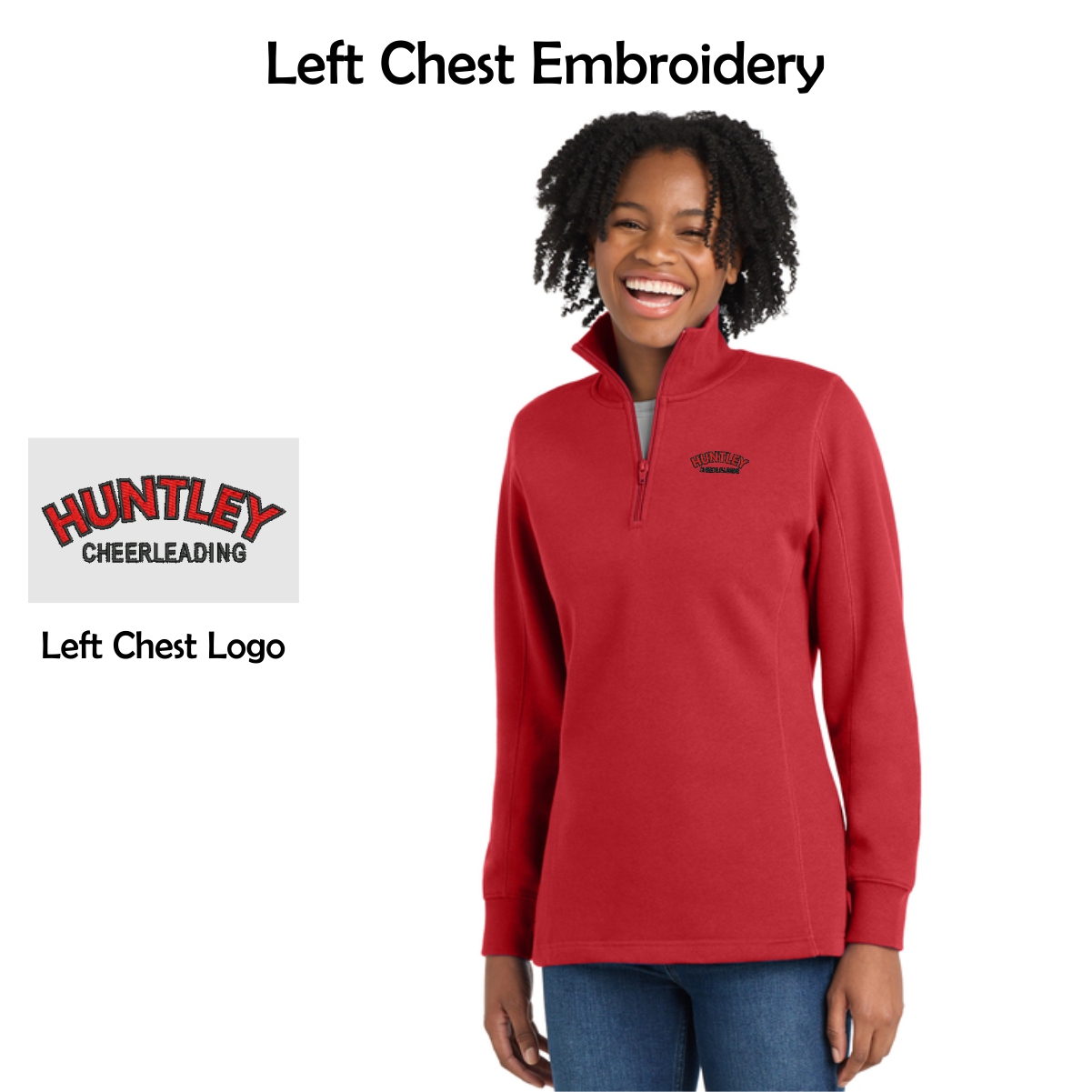 Huntley HS Cheer Ladies Quarter-Zip Sweatshirt
