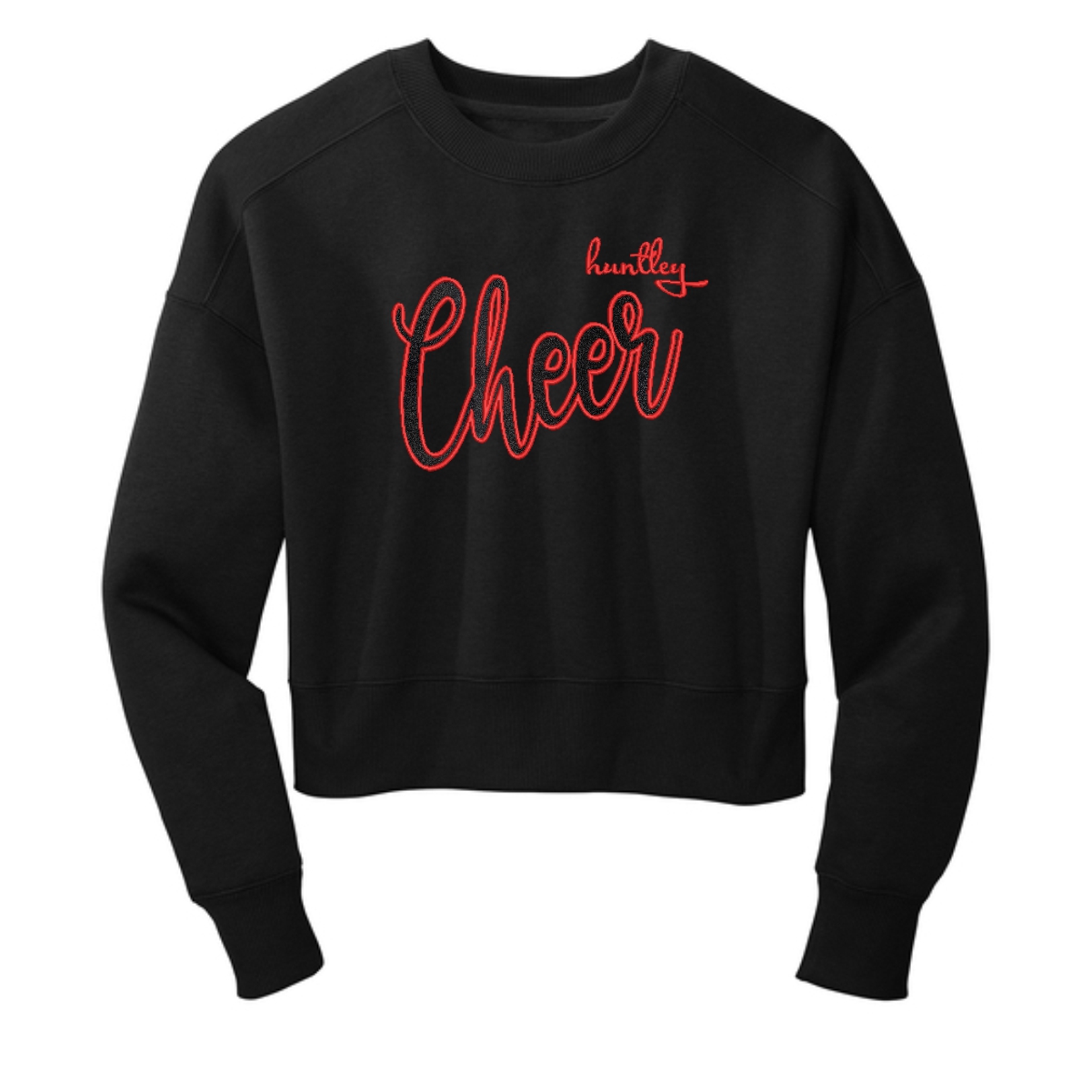 Huntley HS Cheer Ladies District Cropped Crew with Embroidery & Glitter Vinyl - Image 3