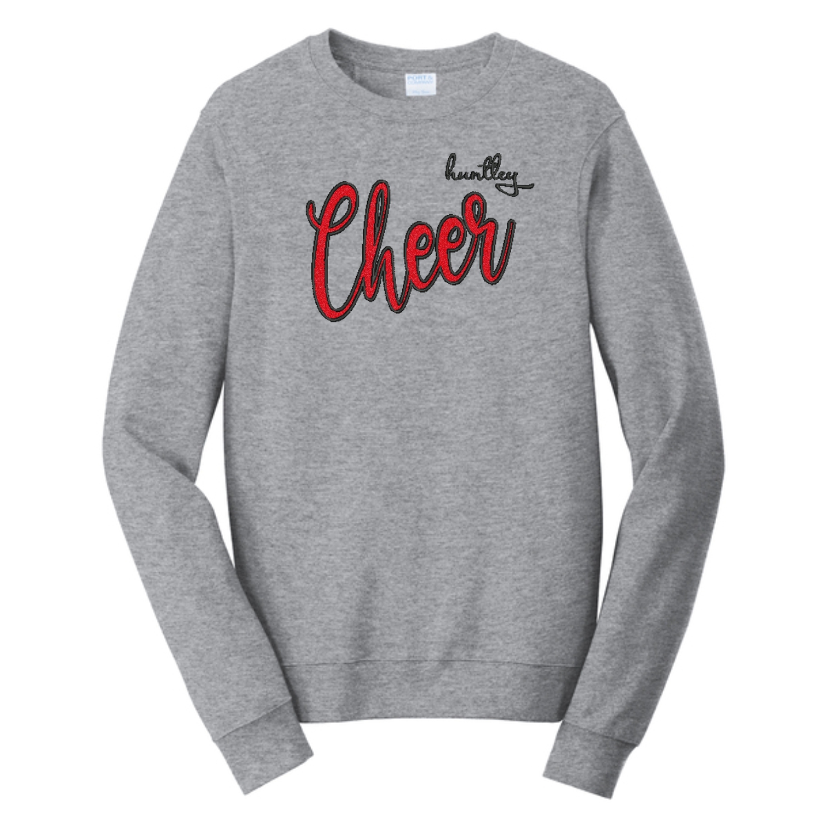 Huntley HS Cheer Fleece Crewneck Sweatshirt with Embroidery & Glitter Vinyl - Image 2