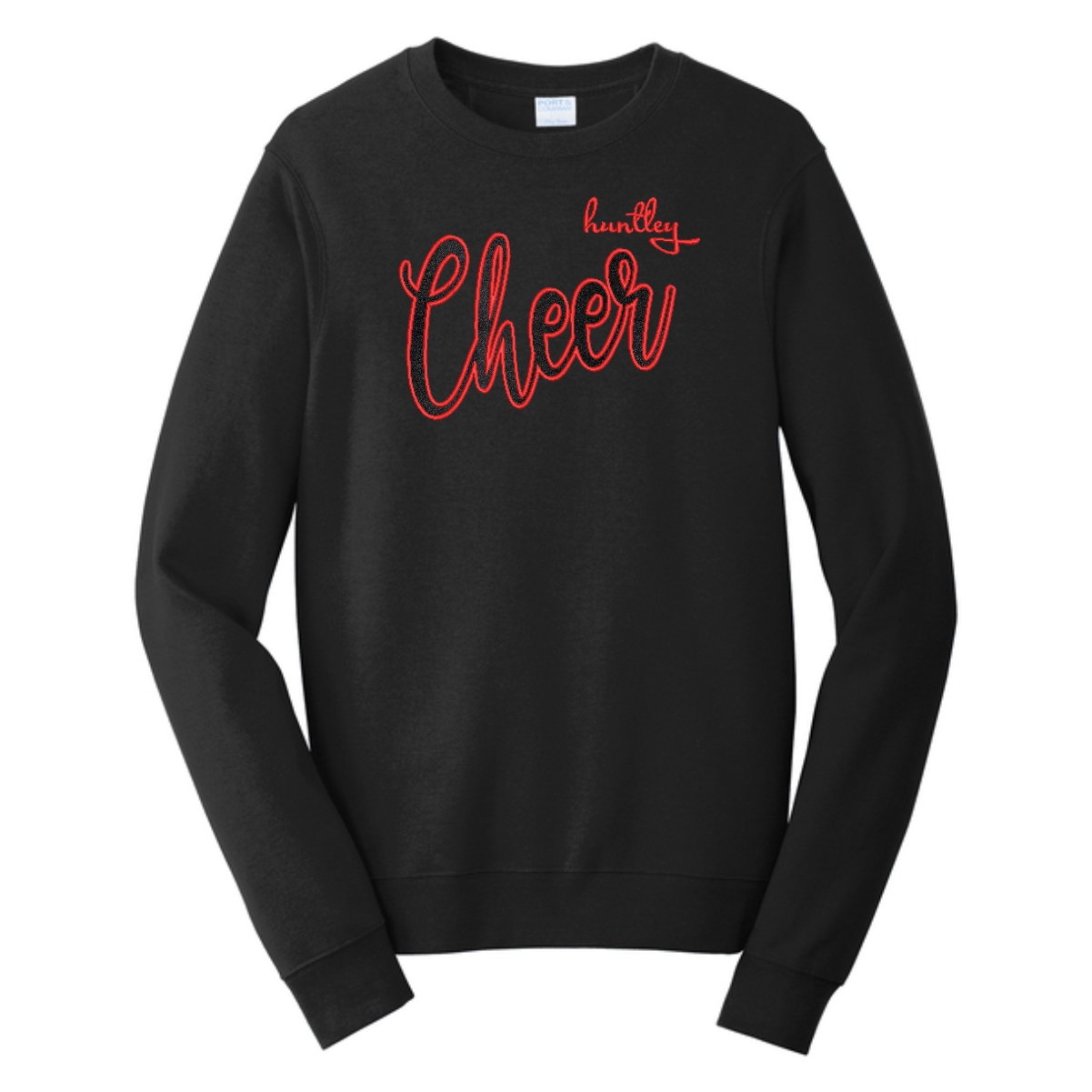 Huntley HS Cheer Fleece Crewneck Sweatshirt with Embroidery & Glitter Vinyl - Image 3