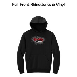Huntley HS Cheer District Heavyweight Fleece Hoodie with Rhinestones (Oversized fit)