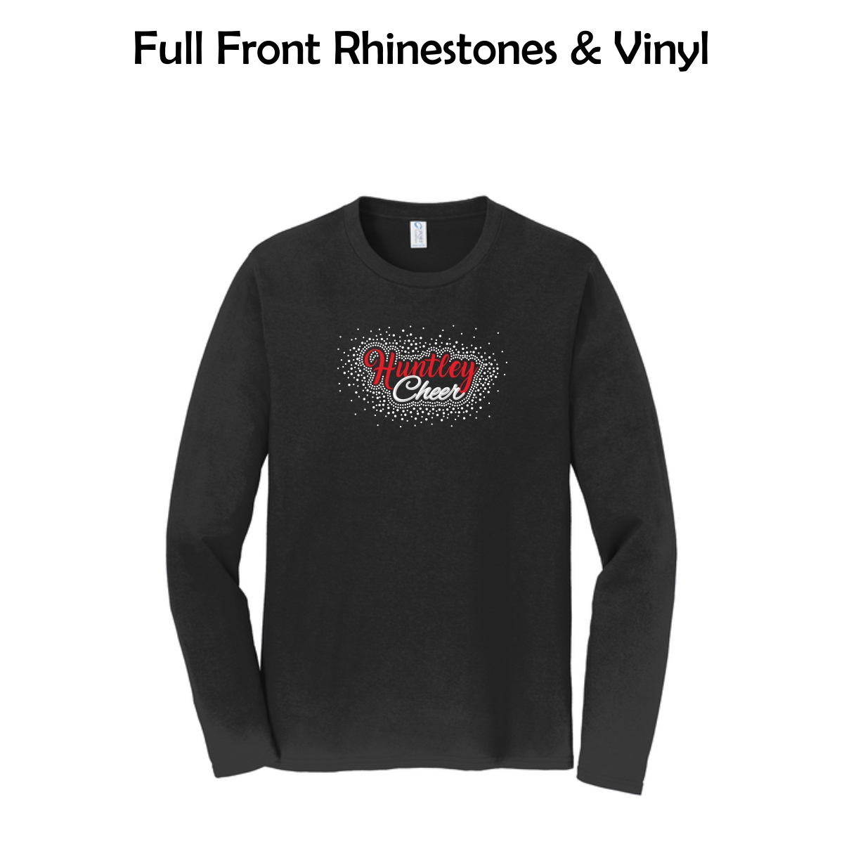 Huntley HS Cheer Long Sleeve Tee with Rhinestones