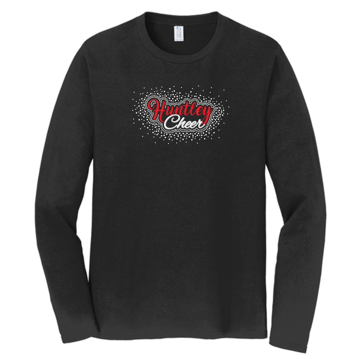 Huntley HS Cheer Long Sleeve Tee with Rhinestones - Image 2