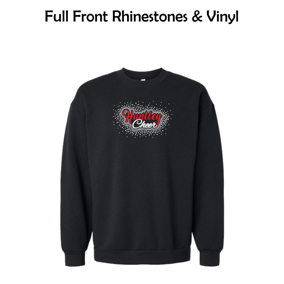 Huntley HS Cheer Fleece Crewneck Sweatshirt with Rhinestones