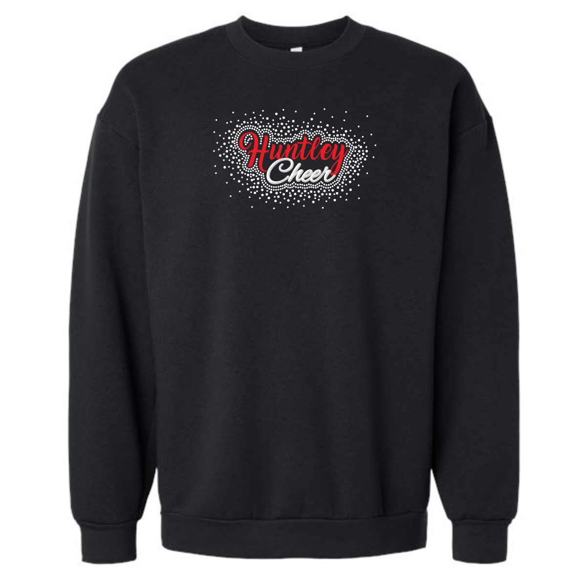 Huntley HS Cheer Fleece Crewneck Sweatshirt with Rhinestones - Image 2