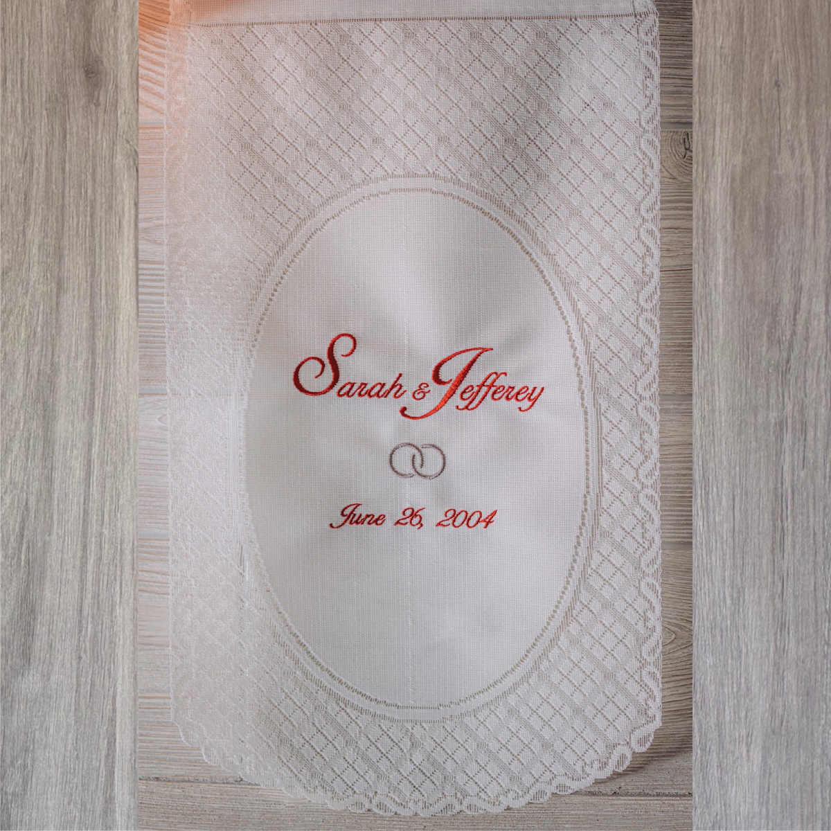Personalized 13th Wedding Anniversary Lace Hang "Plaid" - Image 2