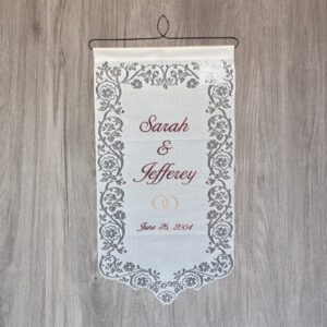 Personalized 13th Wedding Anniversary Lace Hang "Tracery"