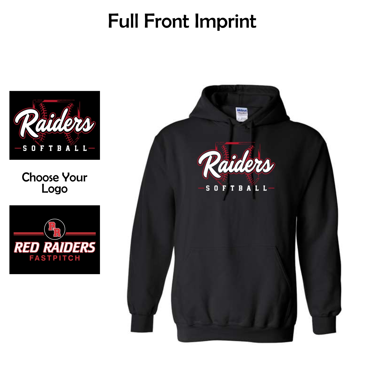 Red Raiders Fastpitch Softball Adult & Youth Heavy Blend Hooded Sweatshirt