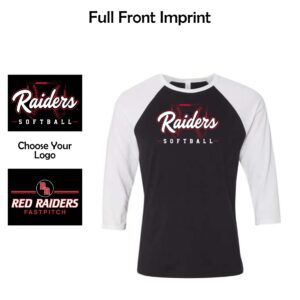 Red Raiders Fastpitch Softball Adult Three-Quarter Sleeve Baseball Tee