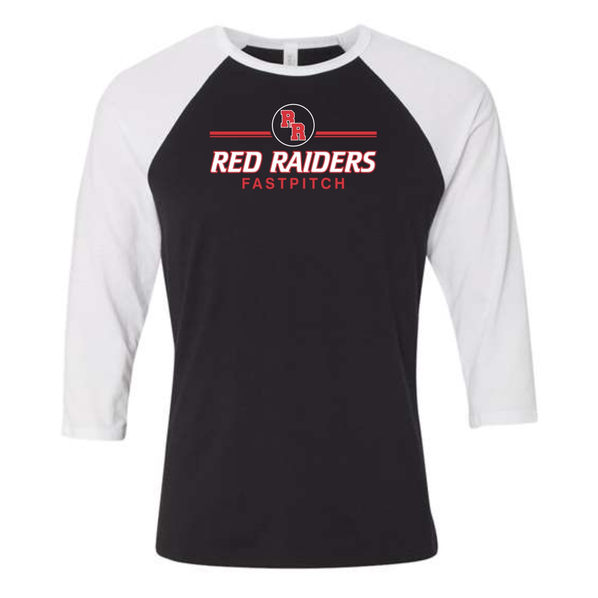 Red Raiders Fastpitch Softball Adult Three-Quarter Sleeve Baseball Tee - Image 3