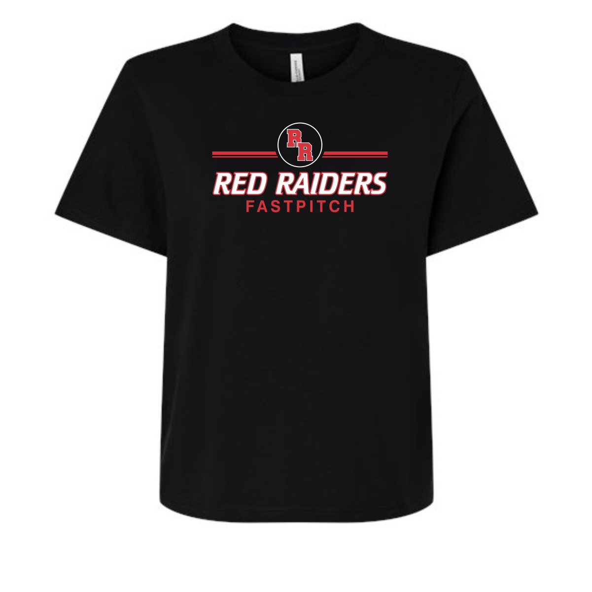 Red Raiders Fastpitch Softball Ladies BELLA+CANVAS Heavyweight Tee - Image 3
