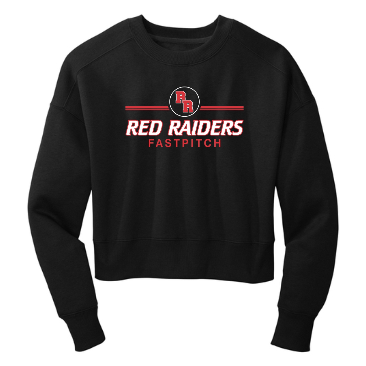 Red Raiders Fastpitch Softball Ladies District Fleece Cropped Crew - Image 3
