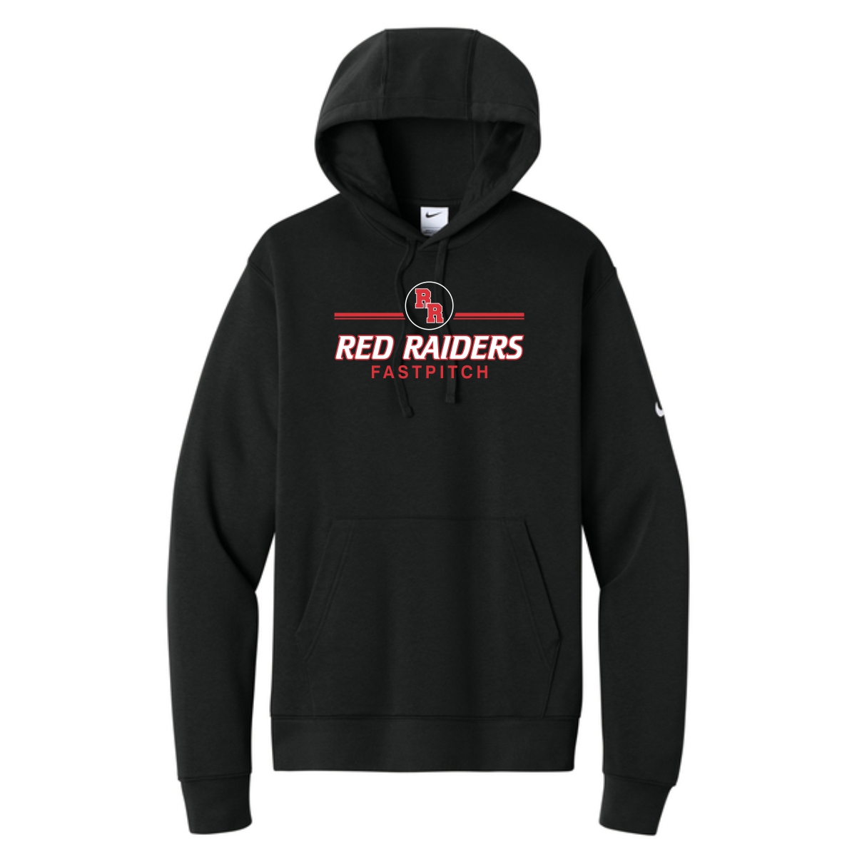 Red Raiders Fastpitch Softball Adult Nike Fleece Pullover Hoodie - Image 3