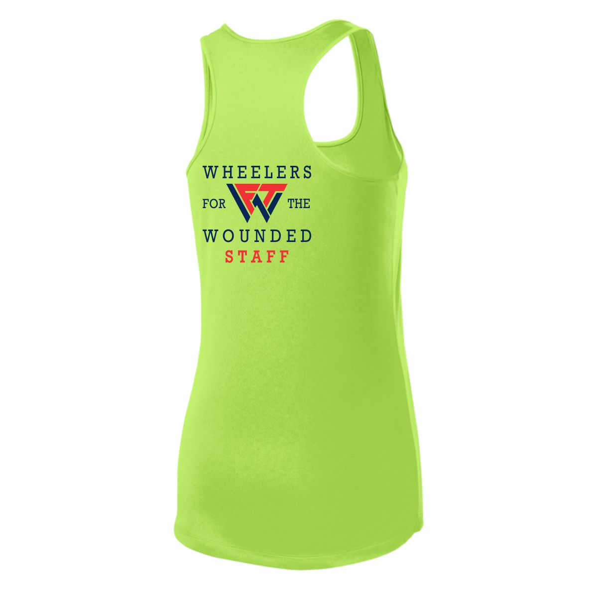 Wheelers for the Wounded 01 STAFF ONLY Ladies Performance Racerback Tank - Image 3