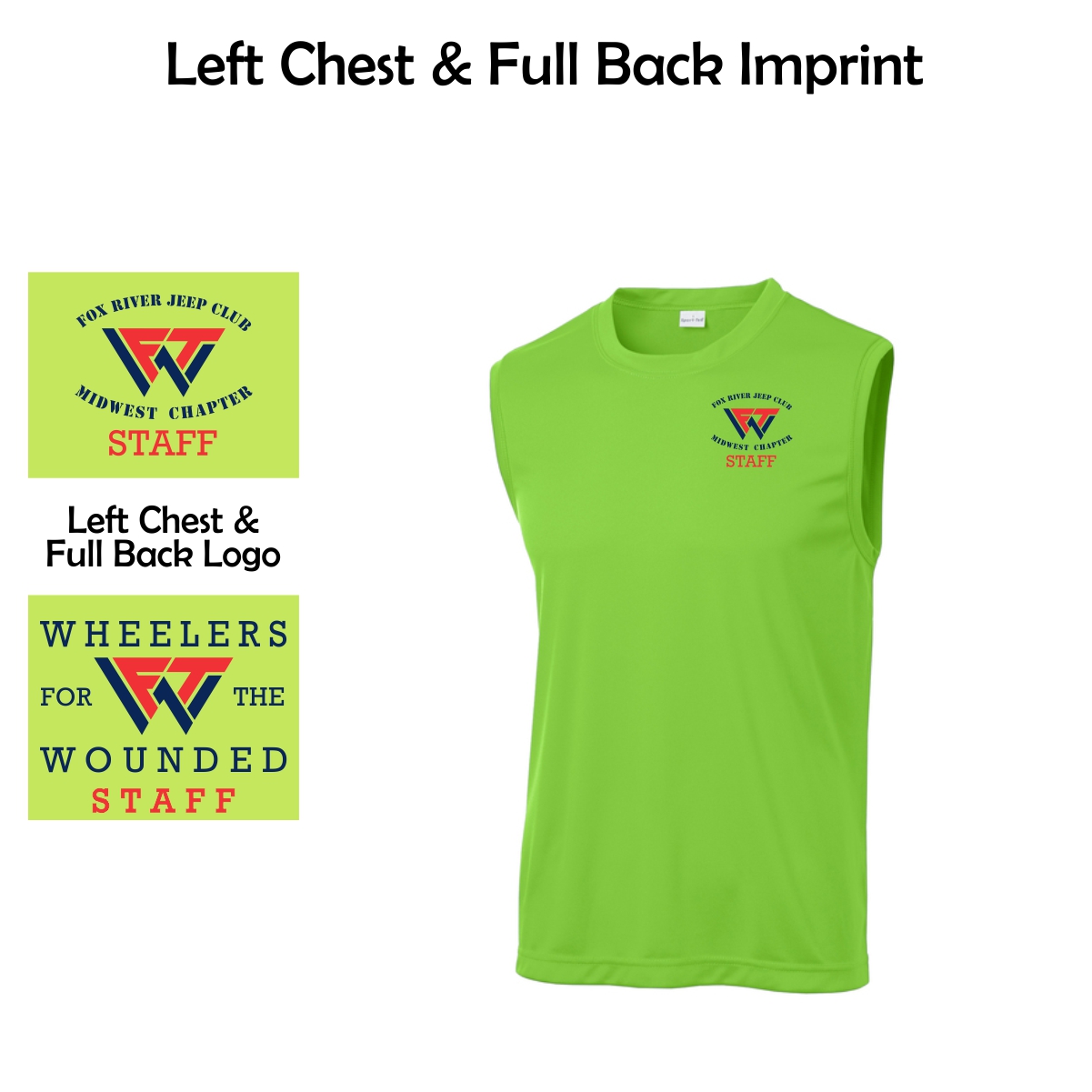 Wheelers for the Wounded 01 STAFF ONLY Performance Sleeveless Tee