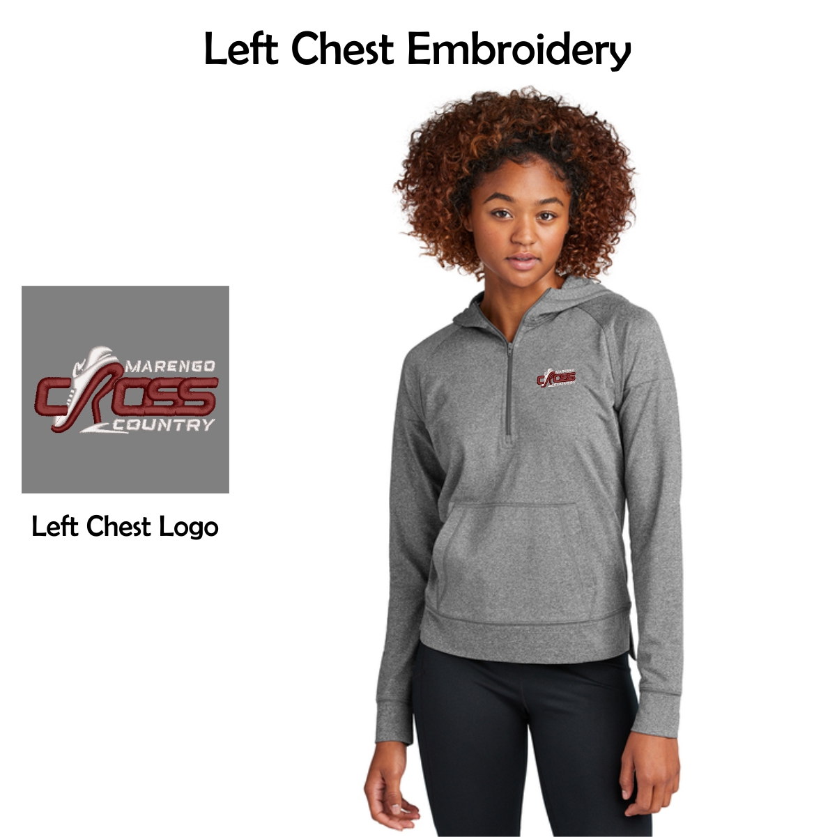 MCHS Cross Country Ladies Stretch 1/2-Zip Hoodie