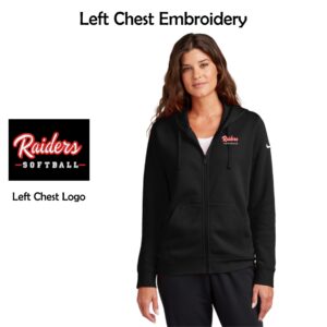 Red Raiders Fastpitch Softball Ladies Nike Full-Zip Hoodie