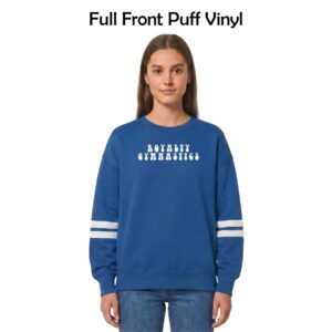 Royalty Gymnastics Ladies Boxy Varsity Crew with Puff Vinyl