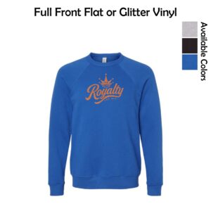 Royalty Gymnastics Fleece Raglan Crewneck Sweatshirt with Logo 1