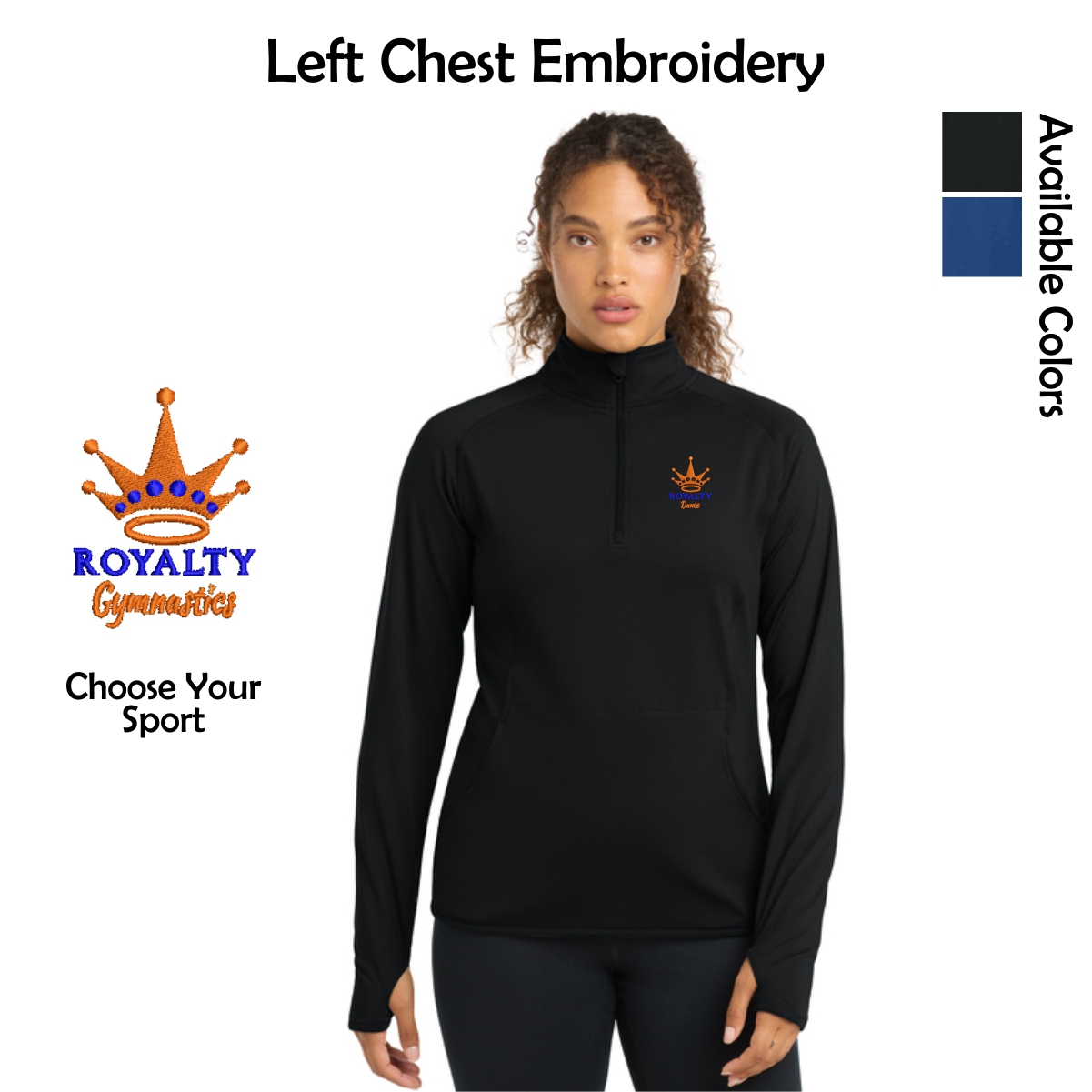 Royalty Gymnastics Ladies Stretch 1/4-Zip Pullover