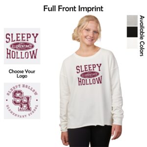 Sleepy Hollow Elementary Ladies Enza Drop Shoulder Beach Fleece Crew
