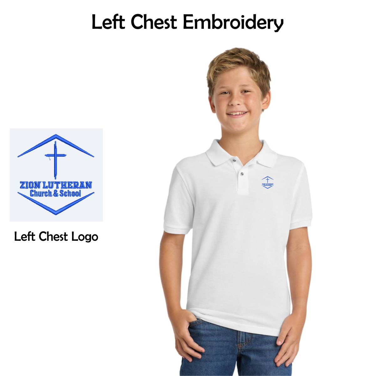 03 Zion Spiritwear Youth Silk Touch™ Polo