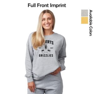 Gilberts Elementary School Ladies Drop Shoulder Beach Fleece Crew with Logo 1