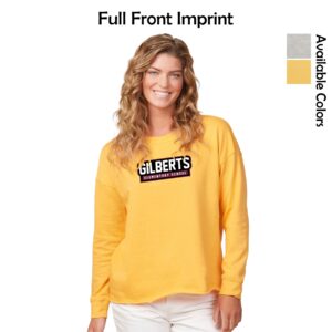 Gilberts Elementary School Ladies Drop Shoulder Beach Fleece Crew with Logo 2