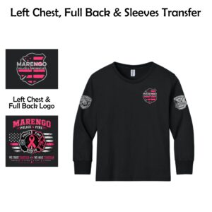 Marengo Fire/Police Breast Cancer Awareness Youth Long Sleeve T-Shirt