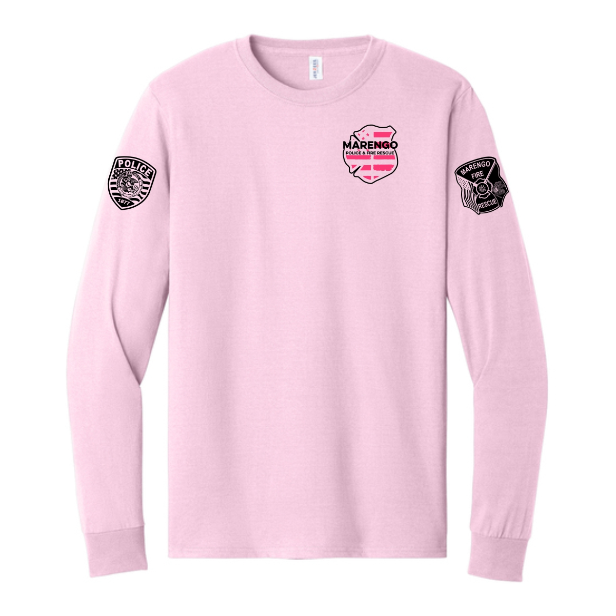Marengo Fire/Police Breast Cancer Awareness Adult Long Sleeve T-Shirt - Image 4