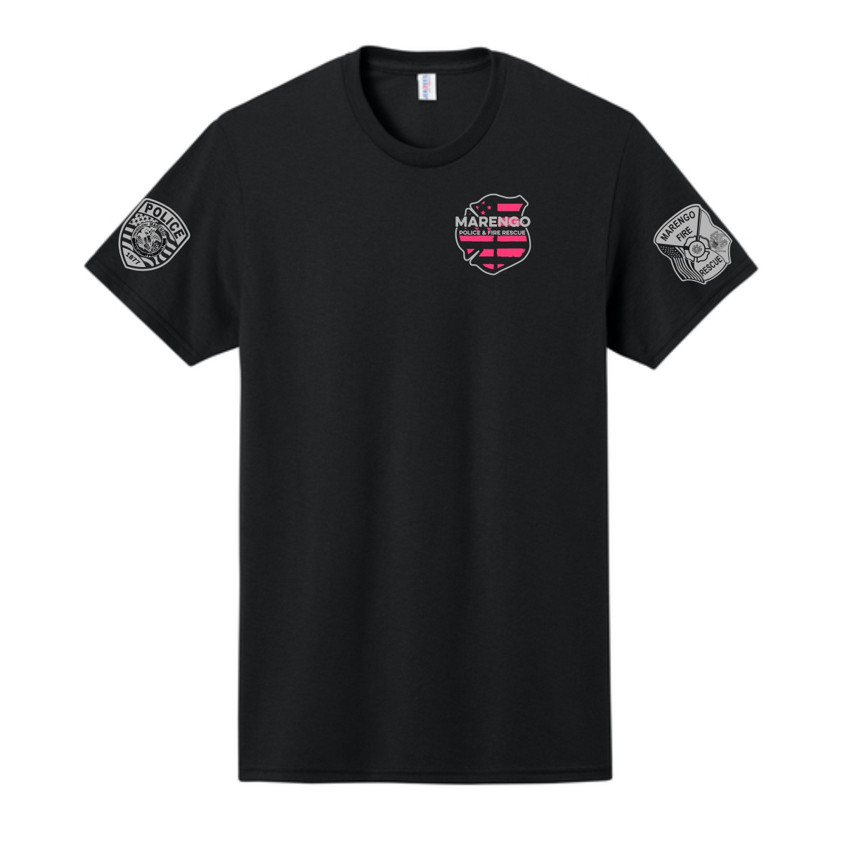 Marengo Fire/Police Breast Cancer Awareness Adult & Youth T-Shirt - Image 2