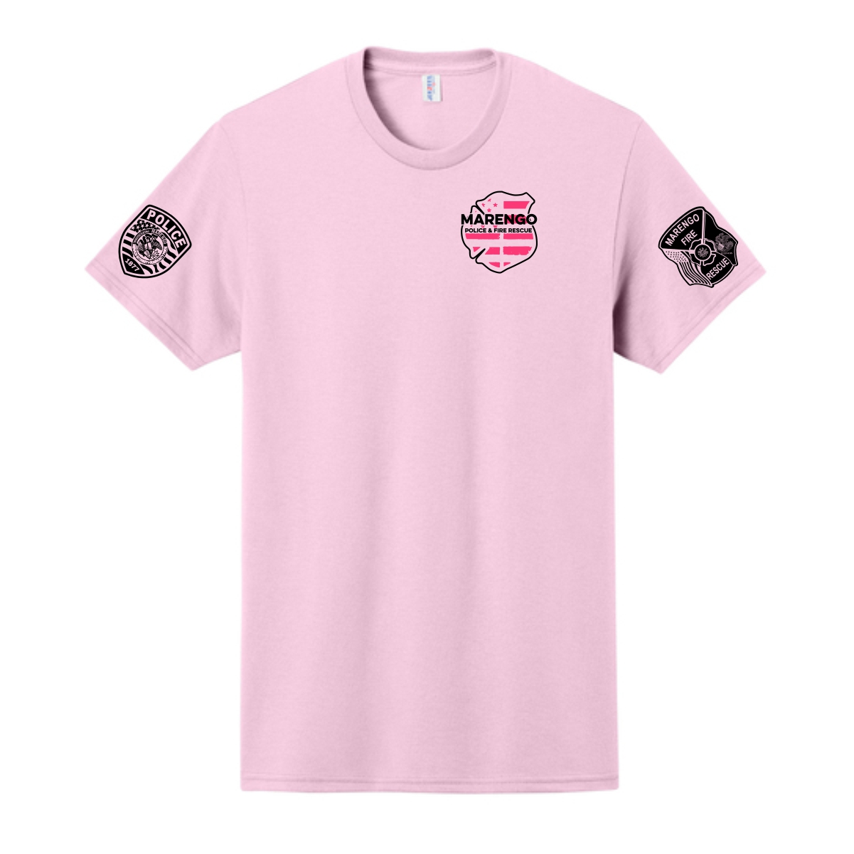 Marengo Fire/Police Breast Cancer Awareness Adult & Youth T-Shirt - Image 4