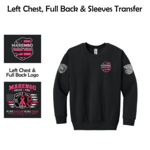 Marengo Fire/Police Breast Cancer Awareness Youth Crewneck Sweatshirt