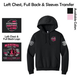 Marengo Fire/Police Breast Cancer Awareness Adult Hooded Sweatshirt