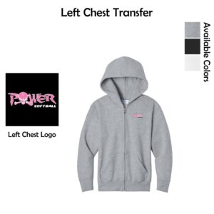 Power Softball Youth Full-Zip Hooded Sweatshirt