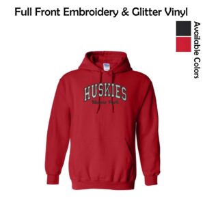 Illinois Park Embrodiery & Glitter Vinyl Adult Hooded Sweatshirt