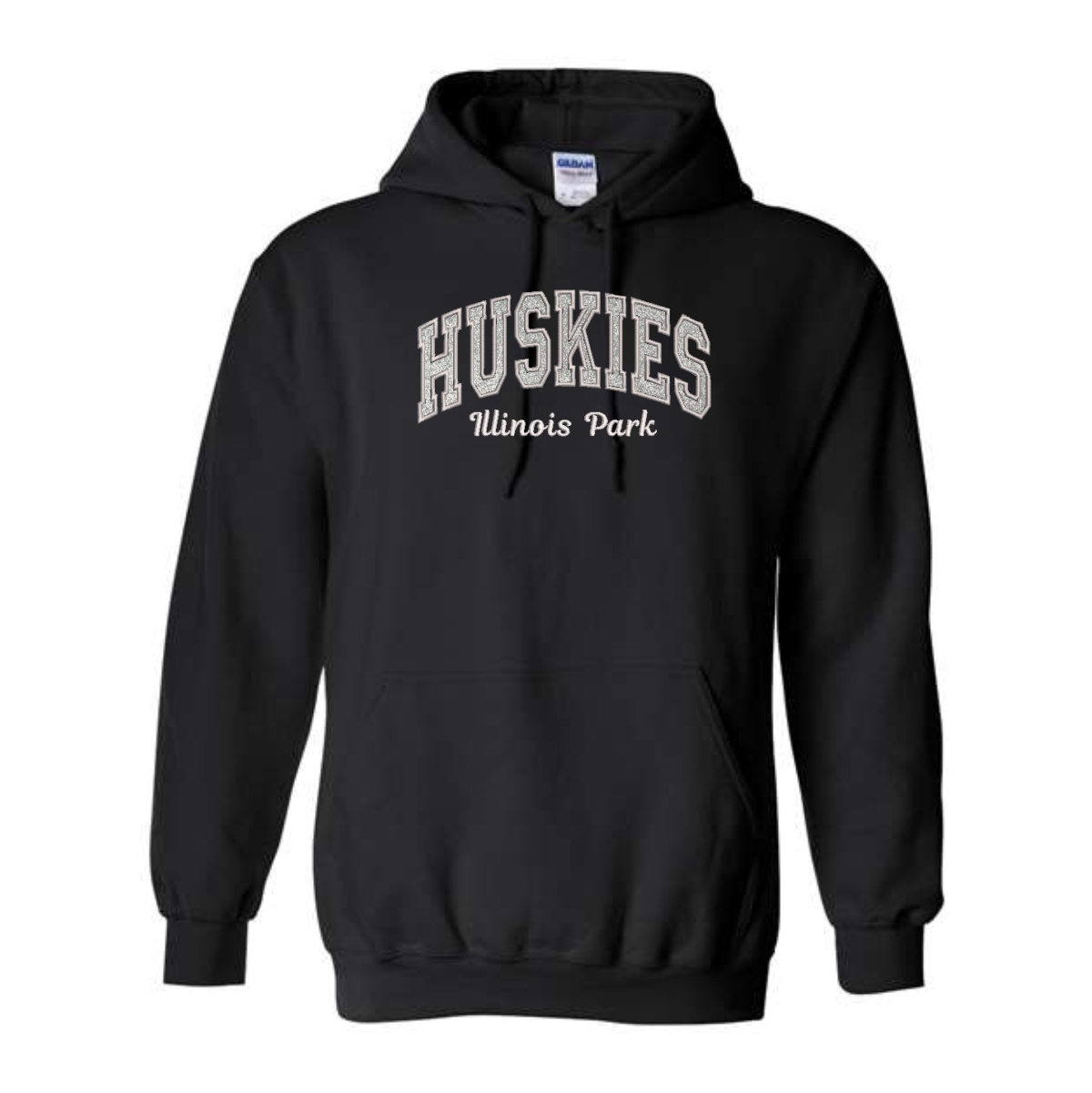 Illinois Park Embrodiery & Glitter Vinyl Adult Hooded Sweatshirt - Image 2