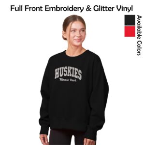 Illinois Park Embrodiery & Glitter Vinyl Ladies Boxy Crew