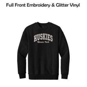 Illinois Park Embrodiery & Glitter Vinyl Adult Heavyweight Fleece Crew (Oversized fit)