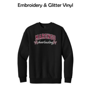 MCHS Cheer 01 District Heavyweight Fleece Crew with Emboidery & Glitter Vinyl (Oversized fit)