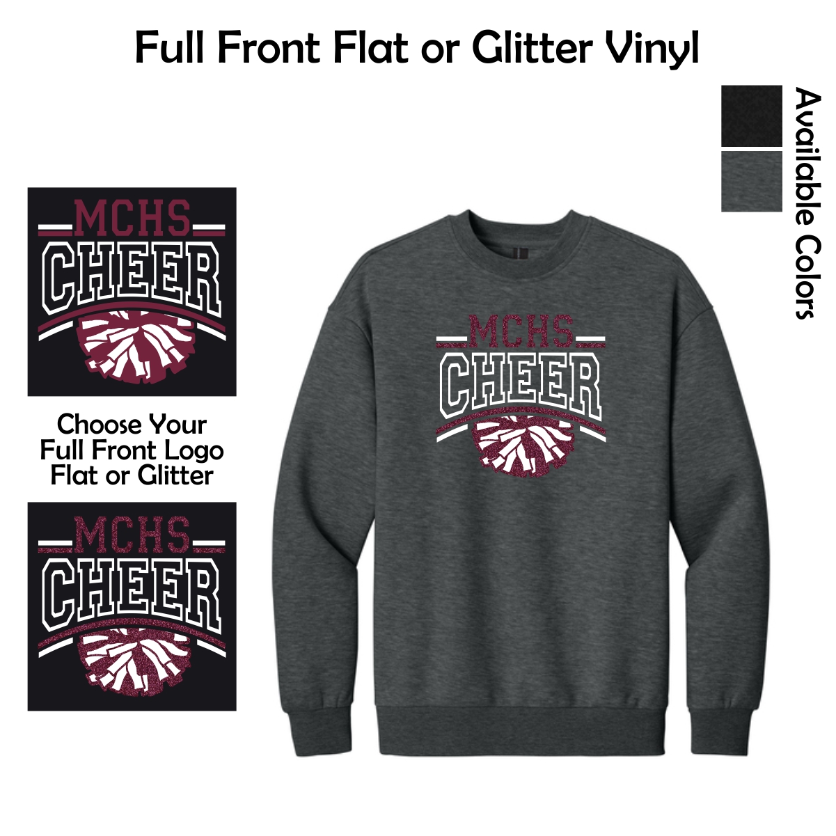 MCHS Cheer District Heavyweight Fleece Crew (Oversized fit)