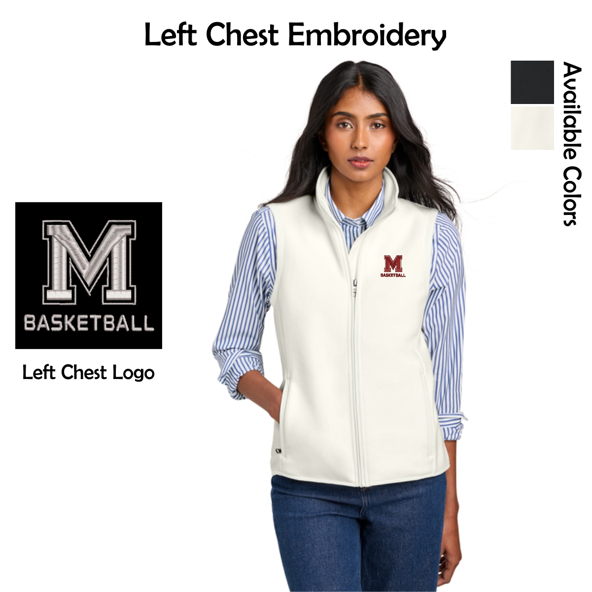 MCHS Girls Basketball Ladies Brooks Brothers Fleece Vest