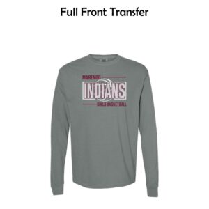 MCHS Girls Basketball Adult Garment-Dyed Heavyweight Long Sleeve T-Shirt