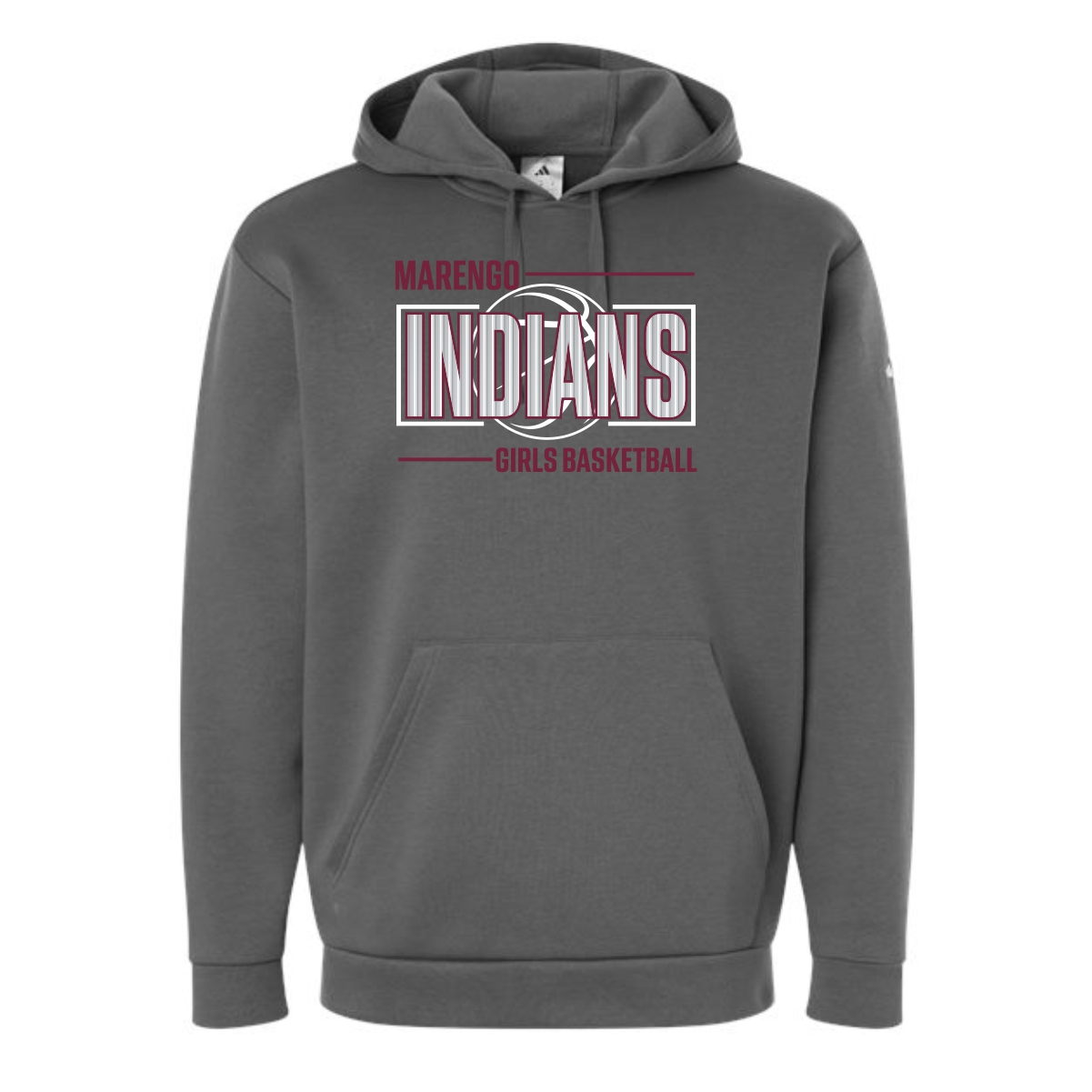 MCHS Girls Basketball Adult Adidas Hooded Sweatshirt - Image 2