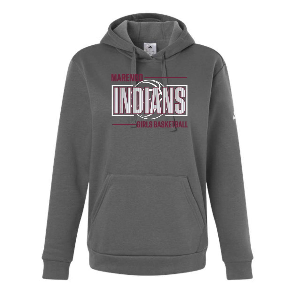 MCHS Girls Basketball Ladies Adidas Hooded Sweatshirt - Image 2